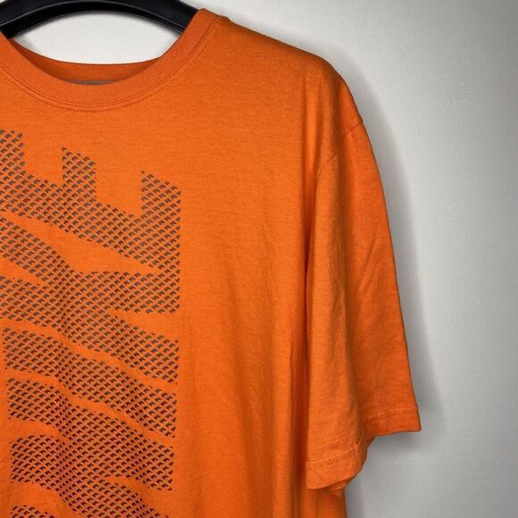 NIKE Mens Orange Spell-Out T-Shirt Tee EUC Regular-Fit Cotton Sz Large L - Picture 2 of 6